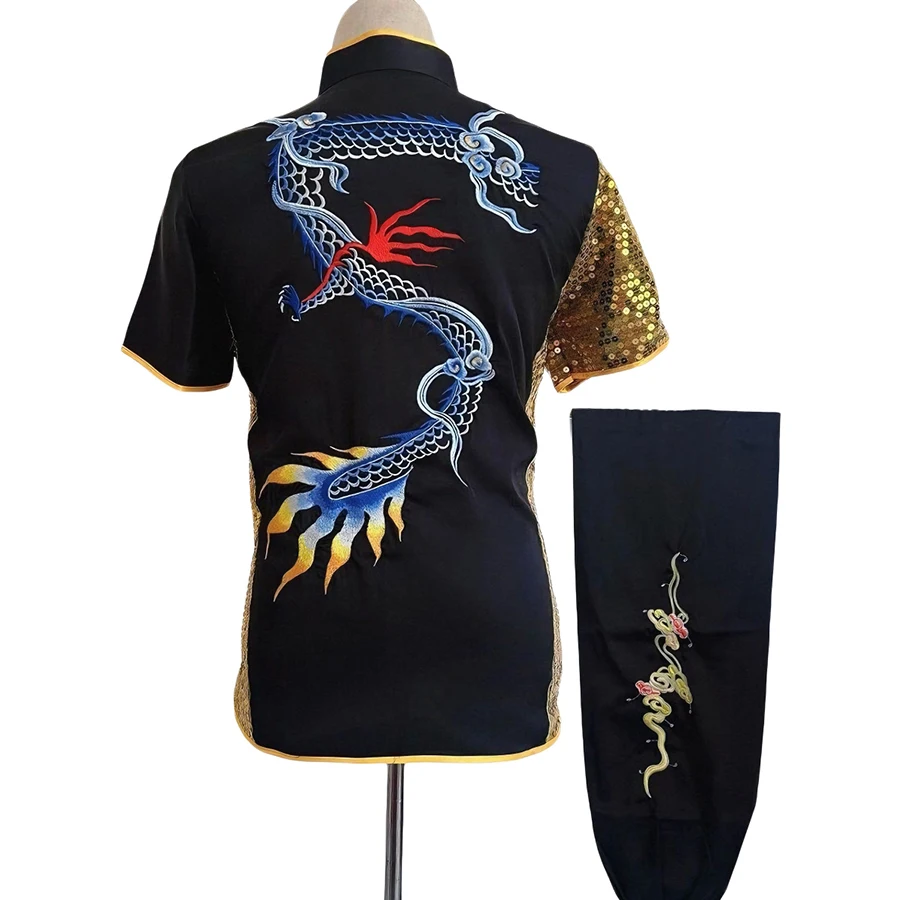 Custom Martial Arts Uniform Kung Fu Suit with Dragon Embroidery Southern Fist Long Fist Reinforced for KungFu Forms Competition