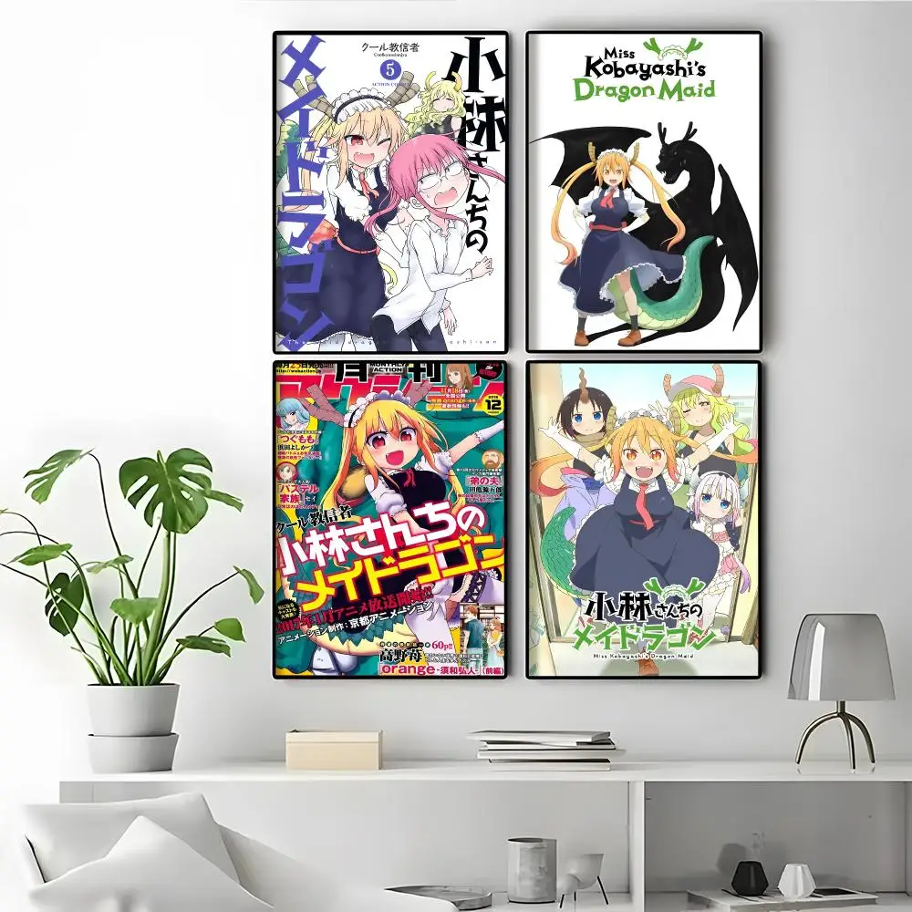 Miss Kobayashi's Dragon Maid Graphic Art Sticker Trendy Room Aesthetics Wall Stickers Decals Poster