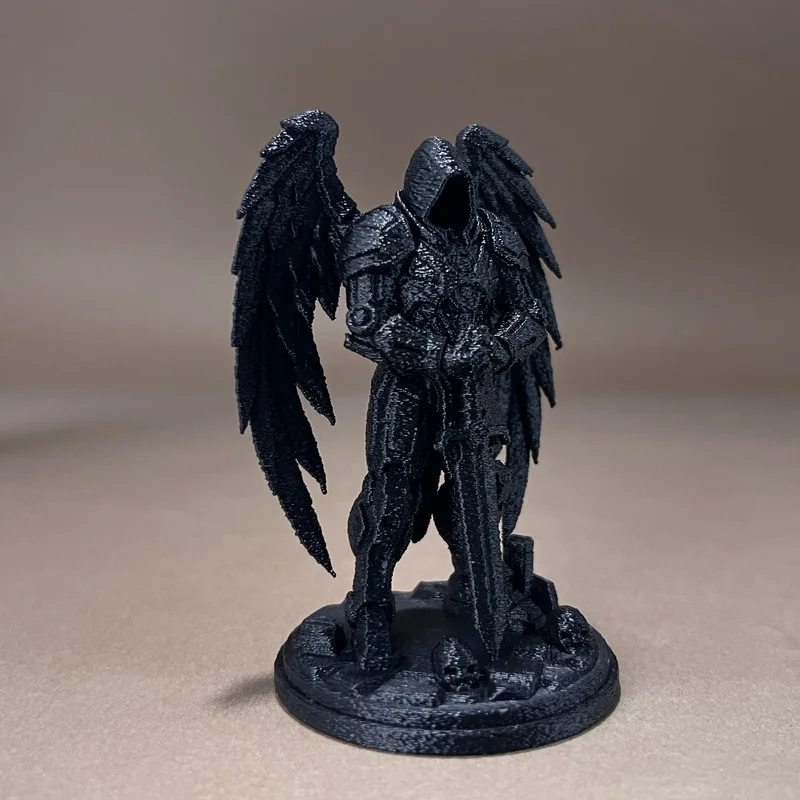 1‑Pack 3D‑Printed Dark Battle Angel Fantasy Figurine, PLA DIY Paintable Model, Indoor Outdoor Ornament, Holiday Collectible Gift