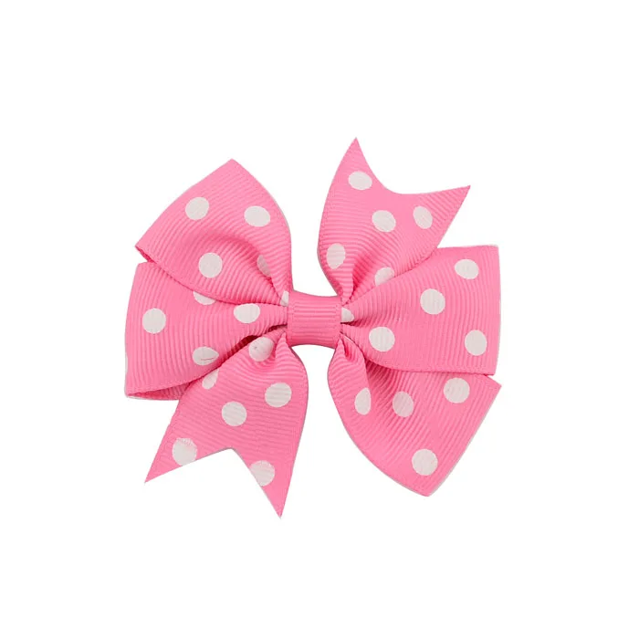 Dot 3 inch Children Grosgrain Ribbon Bows WITH Clip Boutique Bows DIY Hair Accessorises For Baby Girls 592