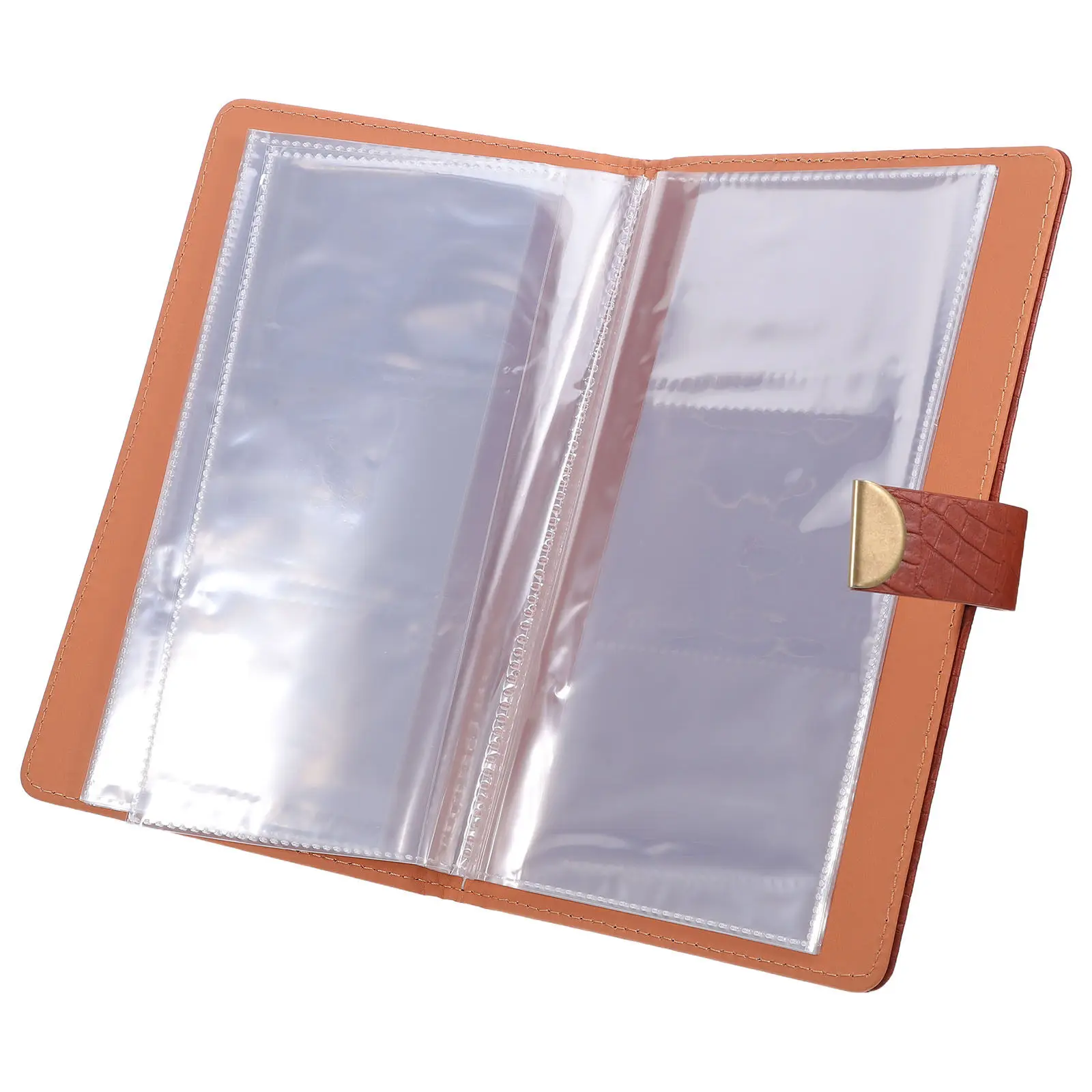 Business Checkbook Binder PU Checkbook Cover Lockable Deposit Slip Organizer 48 Checks 24 Card Slots Receipt Folder