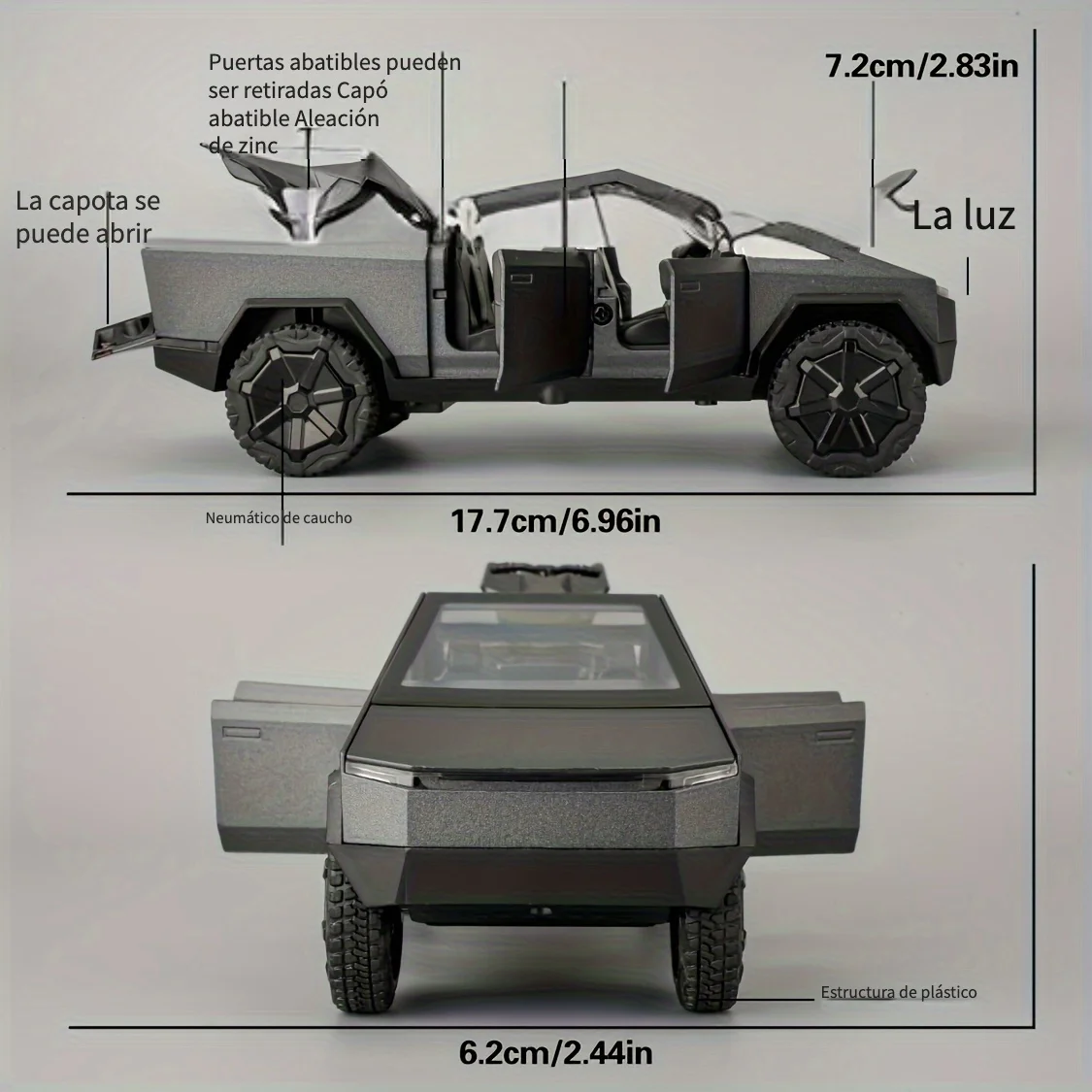 Pickup-SUV-Modellspielzeug aus Zinklegierung im Maßstab 1:32, mit Tonlichtern und Rückzugsfunktion, Weihnachtsüberraschungsspielzeugauto für Geburtstagsgeschenke für Jungen und Mädchen