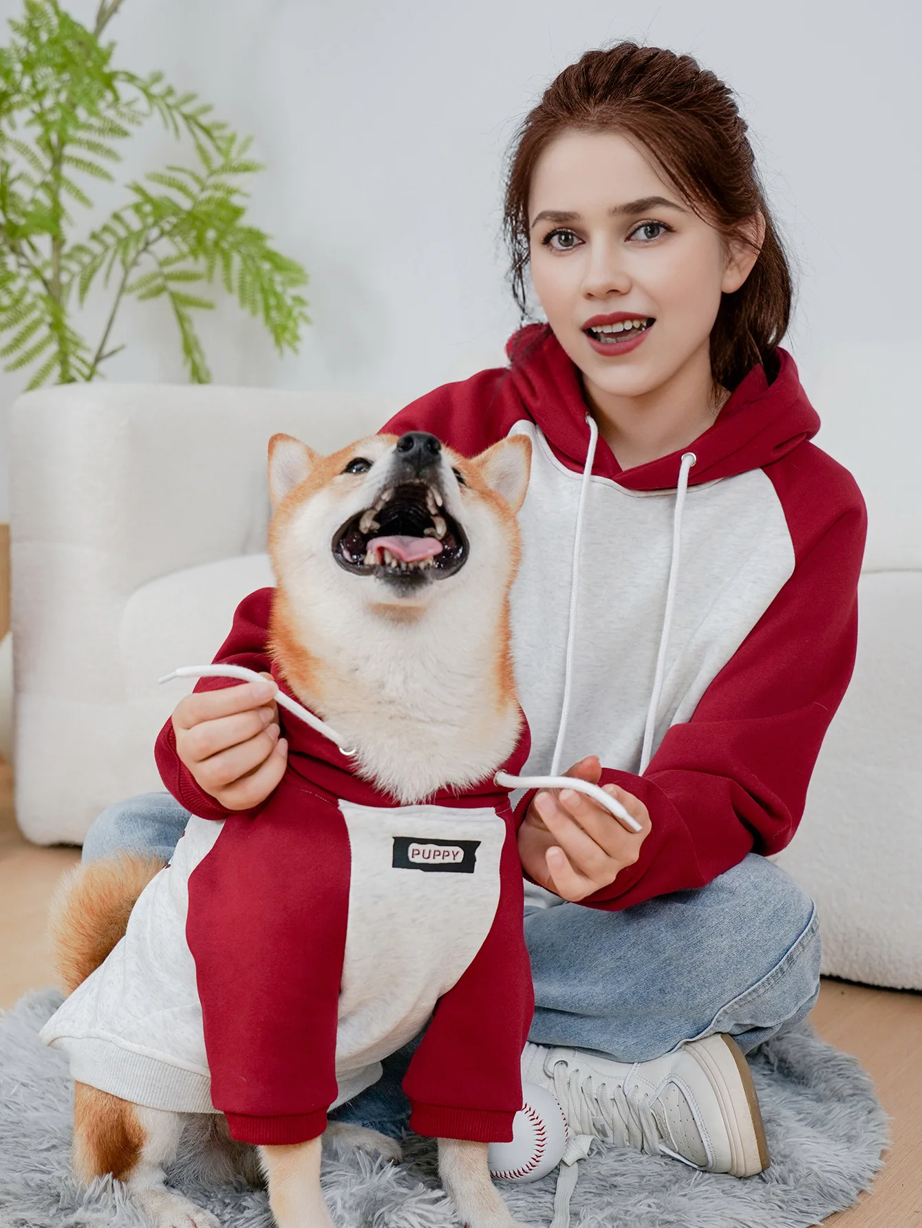 

Plus size Pet Autumn Winter Letter Print Dog Sweatshirt with Hood Medium Large Dog Clothes Owner Pet Parent-Child Wear Clothing