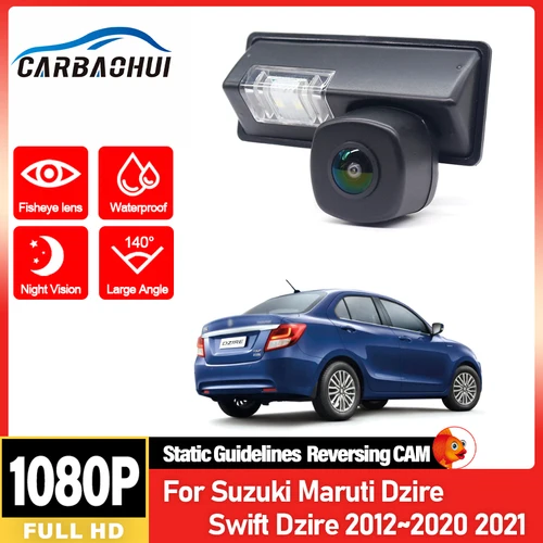 Imagen 1 del producto Cámara de visión trasera para Suzuki Maruti Dzire Swift Dzire 2012 ~ 2018 2019 2021 CCD HD, visión nocturna, cámara de respaldo para estacionamiento inverso