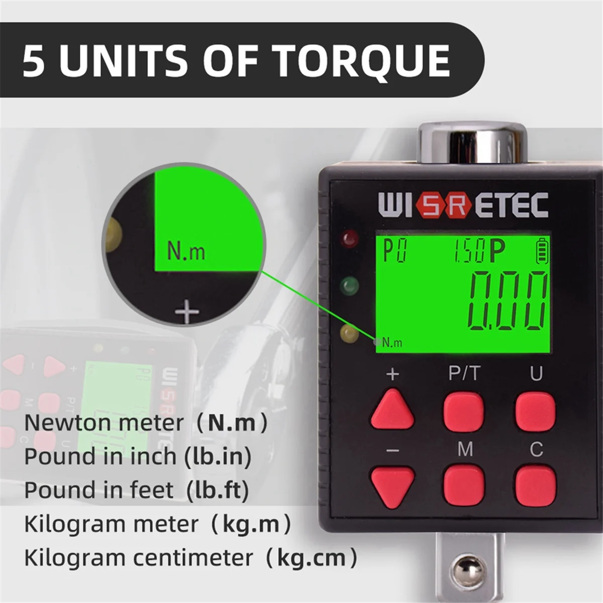

ABNJ High-Precision Electronic Digital Torque Meter Torque Meter Adapter Connecting Rod Kg Force Measurement Torque Meter A
