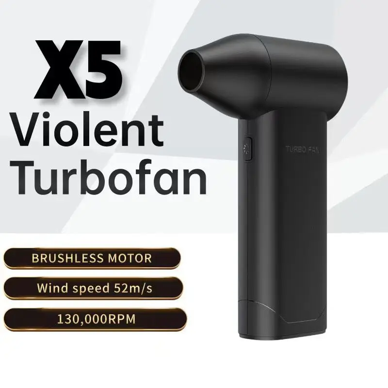 X5 Violent Fan 130000 RPM Electric Blower Violent Turbofan Tool For Household Outdoor Cleaning Handheld Fan