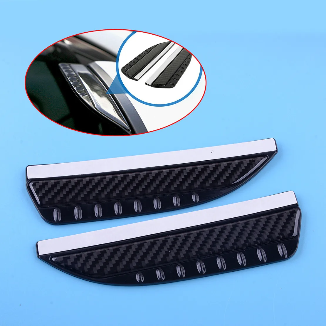 Pair Carbon Fiber Side Rear View Mirror Rain Guard Sun Visor Water Shield Protector Eyebrow Trim for Car