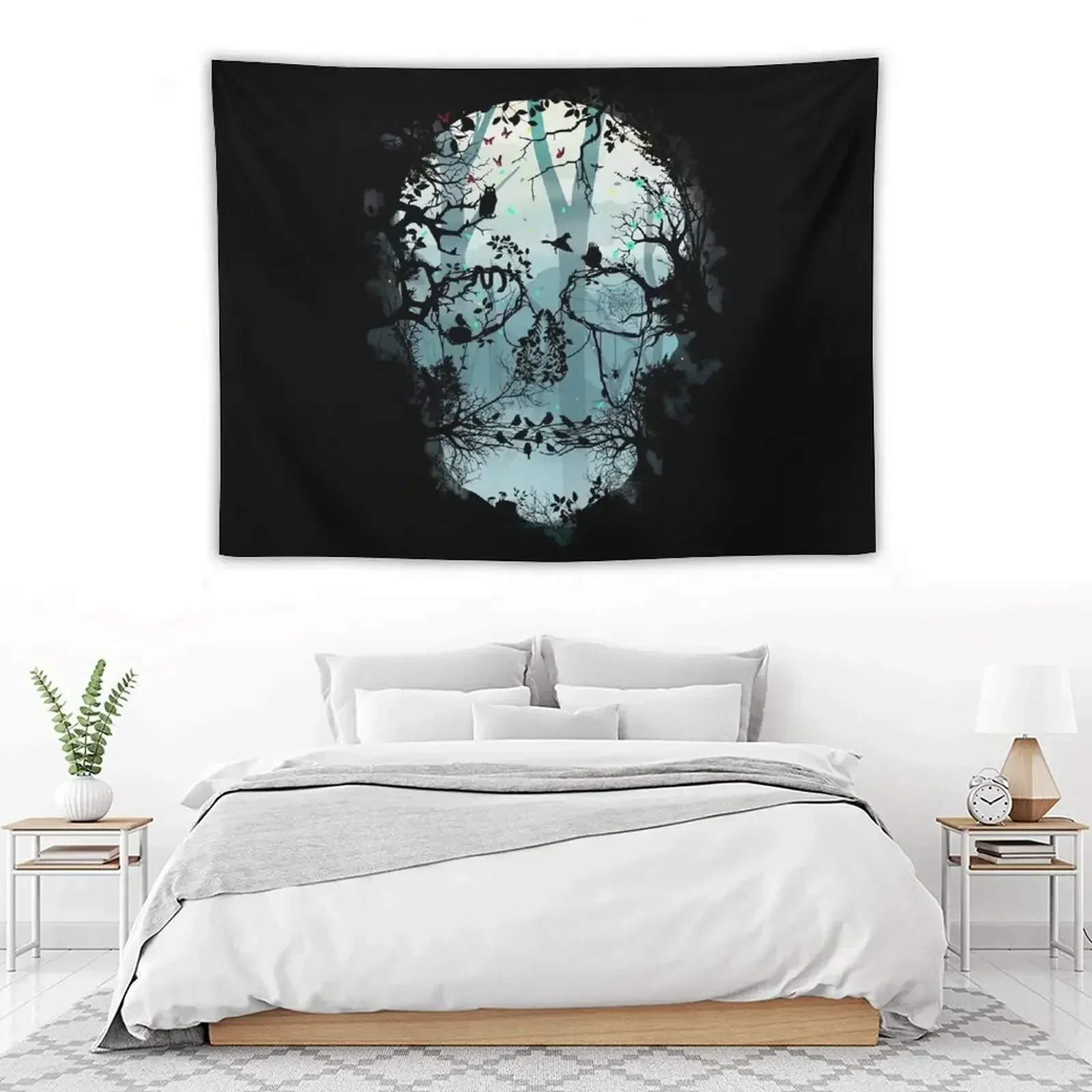 

Dark Forest Skull Tapestry Tapete For The Wall House Decor Tapestry