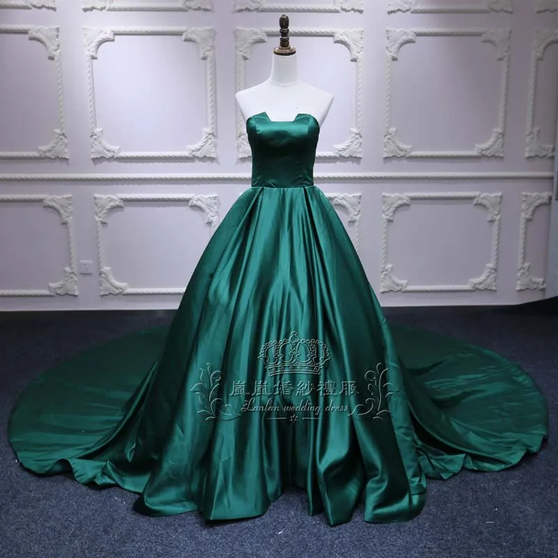 2024 new niche green design bandeau trailing dress skirt