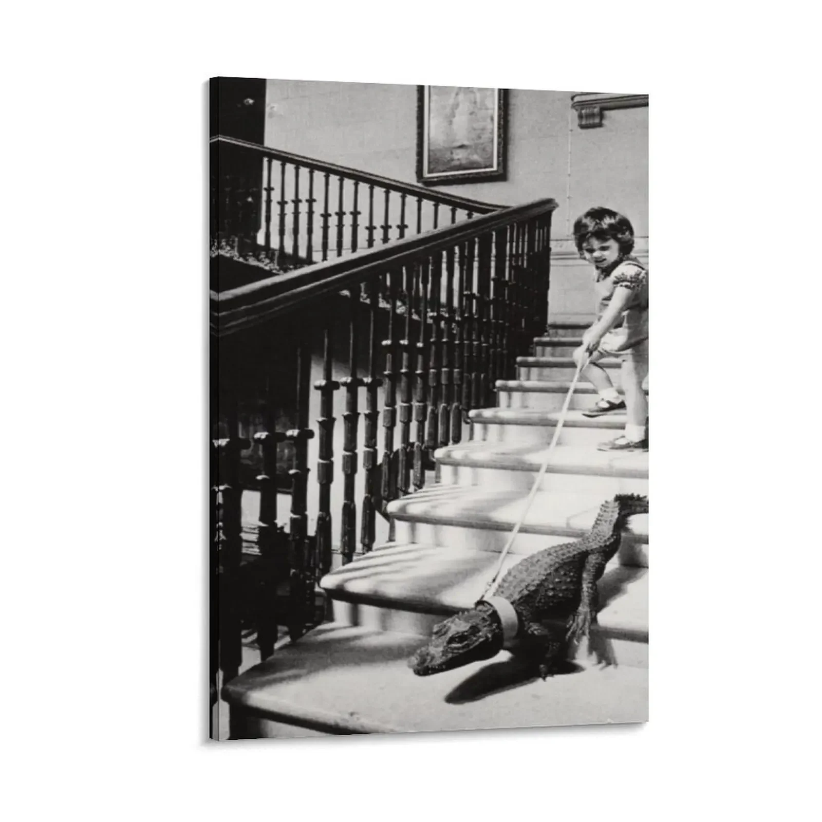 

CROCODILE PET ANIMALS OLD PHOTO VINTAGE RETRO Canvas Painting painting wall frame for living room japanese room decor