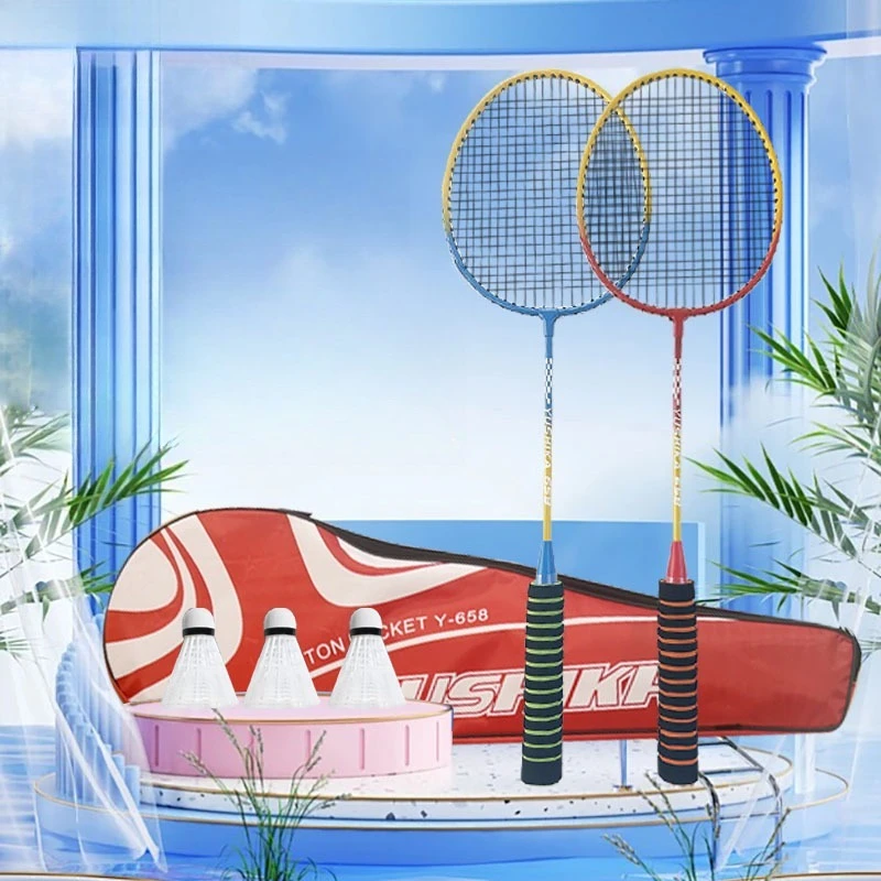 

Ракетка для бадминтона из сплава, часовая двойная ракетка для детей, набор ракеток для взрослых и пар