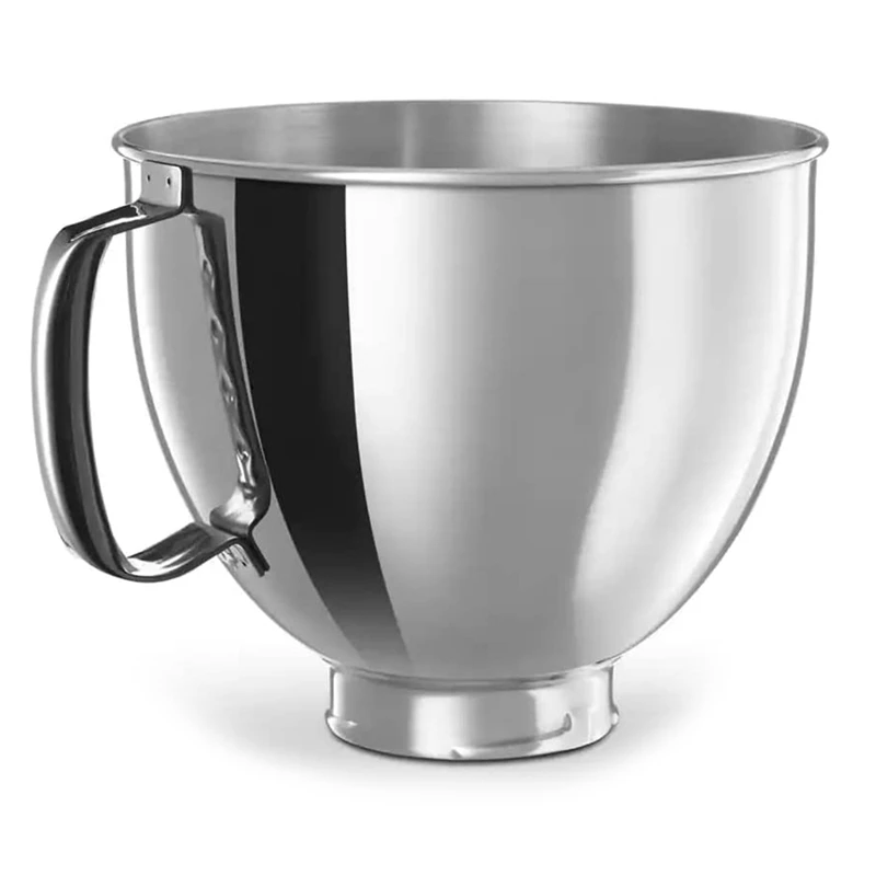 Silver Bowl For Kitchenaid Classic&Artisan Series 4.5-5 QT Tilt-Head Mixer, 5 Quart 304 Stainless Steel Bowl