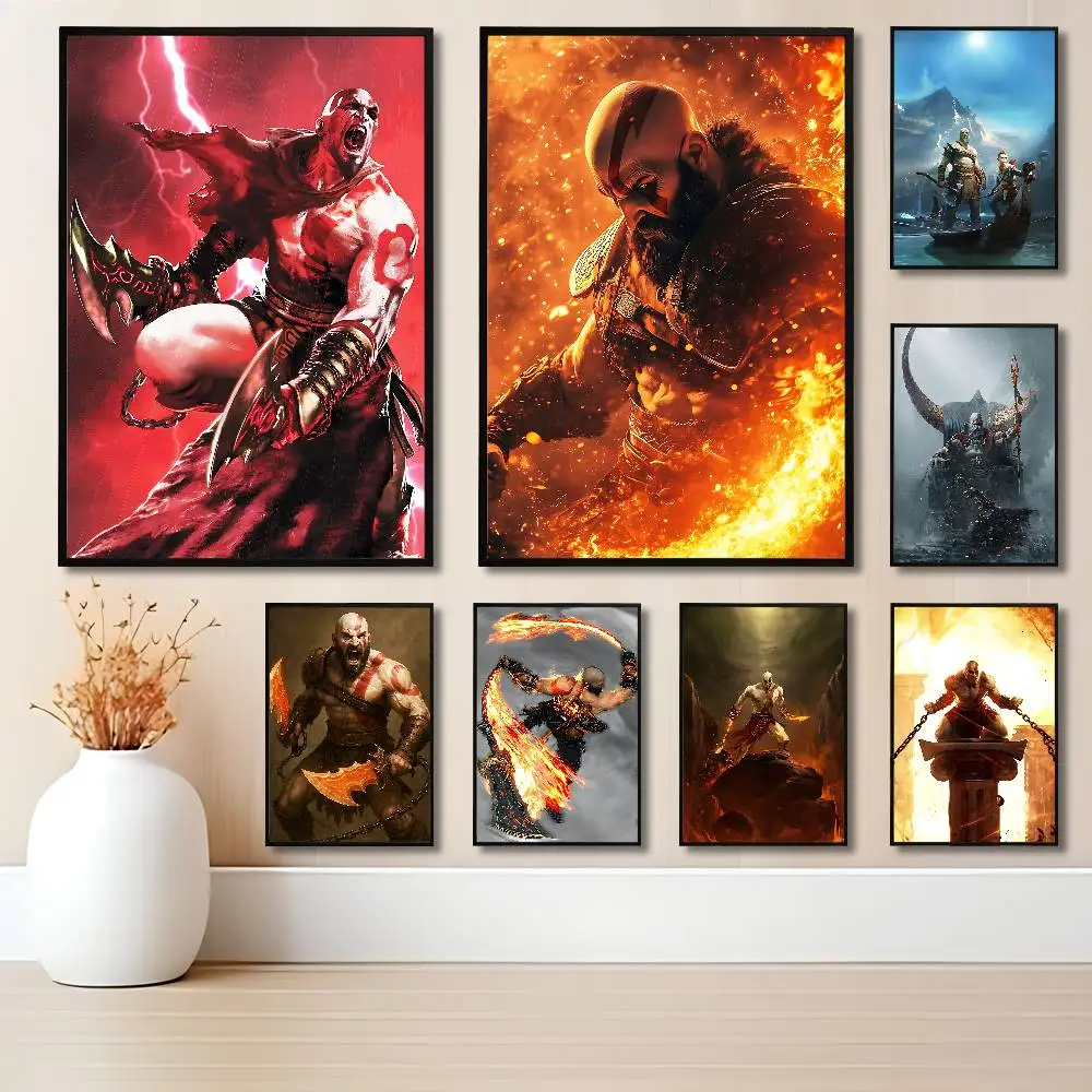 

Game G-God of W-War Poster HD Art Sticky Wall Waterproof Home Living Room Bedroom Bar Aesthetic Decoration