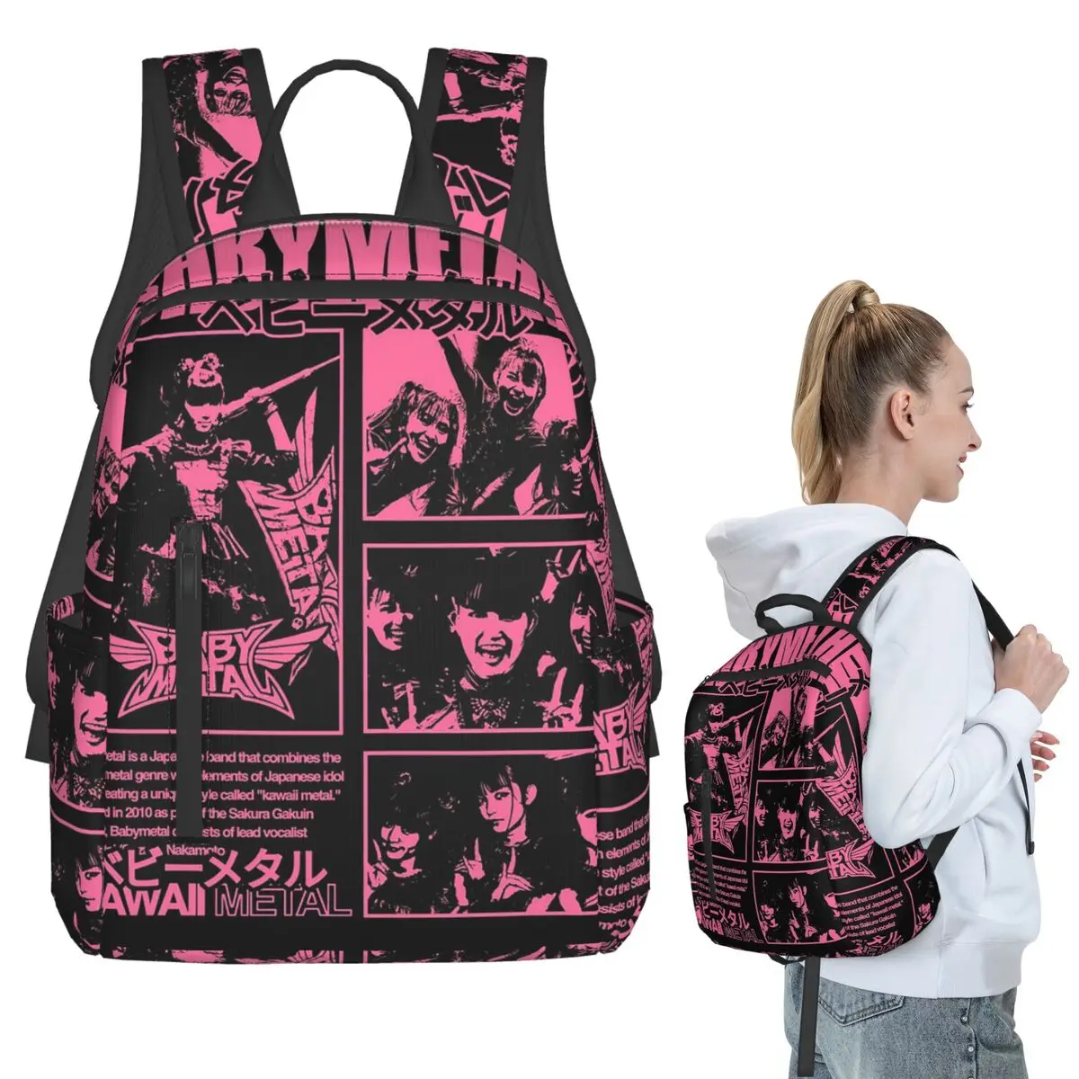 Babymetal Tour (10) Backpack Student BookBag Boys Girls School Bag Computer Shoulder Bags Men Women
