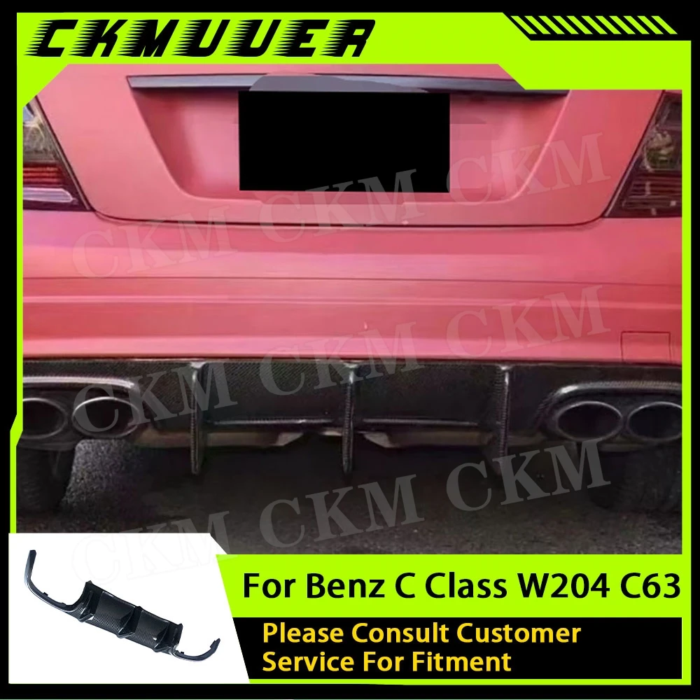 

CKMUUER for Benz C-Class W204 C63 2008-2011 Carbon Fiber Car Rear Bumper Lip Diffuser Accessories Rear Diffuser Car Tuning