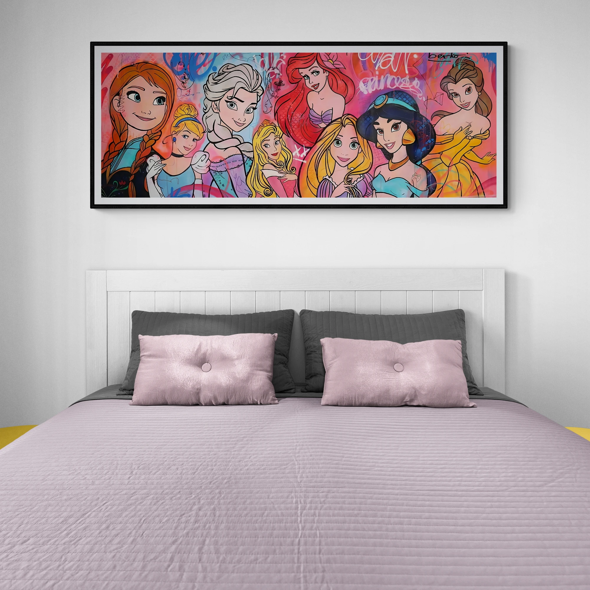 جميع ملصقات ومطبوعات الأميرات ، لوحة قماشية ، فن جداري ، ديكور منزلي ، غرفة معيشة ، أطفال #1