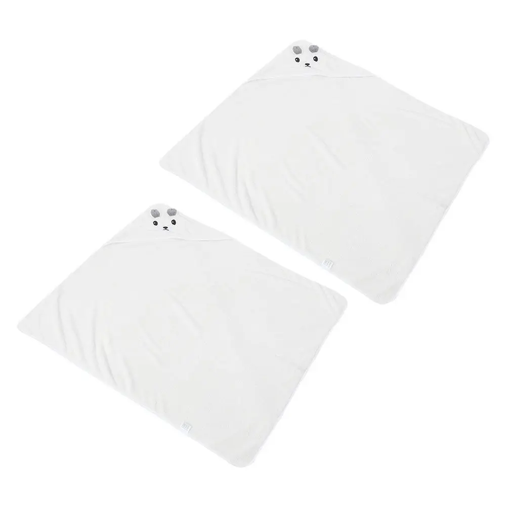 

2Pcs Coral Fleece Bath Towel Kids Toddler Soft Absorbent Shower Beach Swimming Wrap Cape Bath Towel