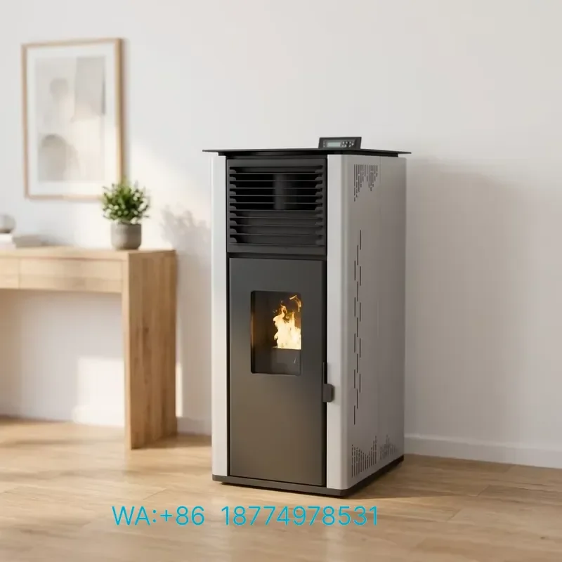 for PANSEE PS-100 10kw Carbon Steel Modern Eco-Friendly Pellet Stove with Remote Control