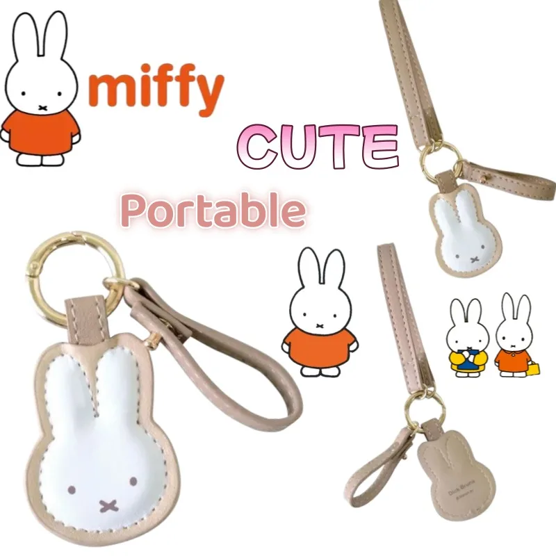 

Креативный брелок-подвеска Miffy для ключей от машины, милый мультяшный дизайн, изысканный принт с кроликом, компактный и портативный, стильный аксессуар для студенческой сумки