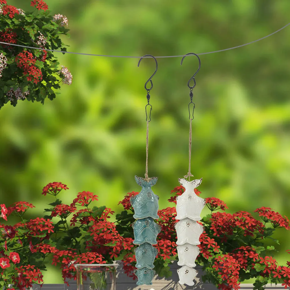 

4PCS Swivel Stainless Steel Bird Feeder Hook Wind Bird Feeder Hanger For Tree Chime Hanger Reusable Garden Accessories Outdoor