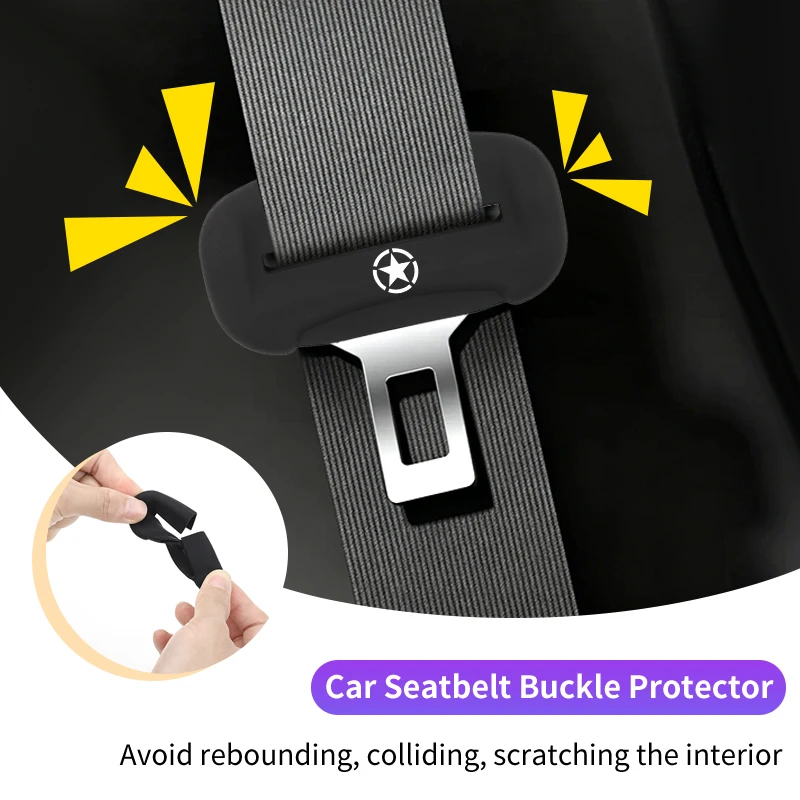 

Car Seat Belt Buckle Cover Silicone Belt Protector Case Clip Accessories For Jeep Renegade Compass Grand Cherokee Wrangler JK Pa