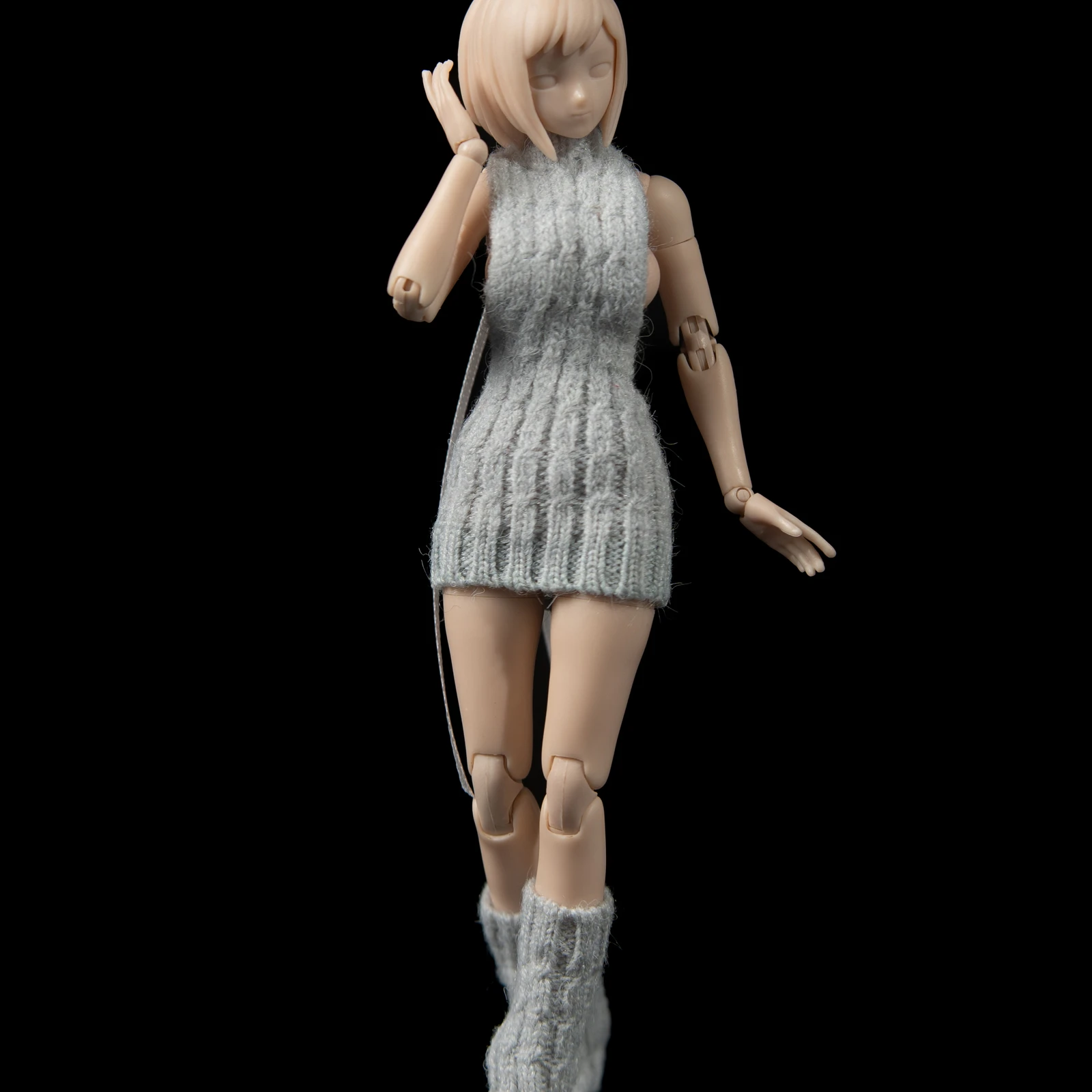 1/12 Scale Hand Knitted Sweater with Wrapped Buttocks Model for 6''Gynoid