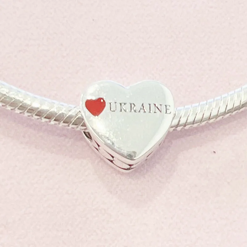 2025 925 silver National Flag Beaded Russia Ukraine Canada UK Charm Fit Original Bracelet Ladies Exquisite Accessories Jewelry