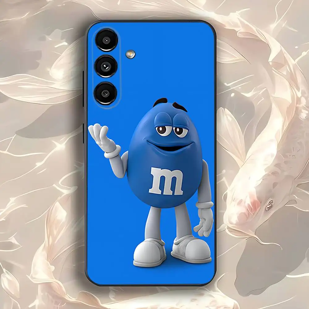 Custodia per telefono MM con chicchi di cioccolato per Samsung Galaxy A73,31,32,72,41,53,52,71,22,5G,Nota,J7,8,9 Cover morbida nera