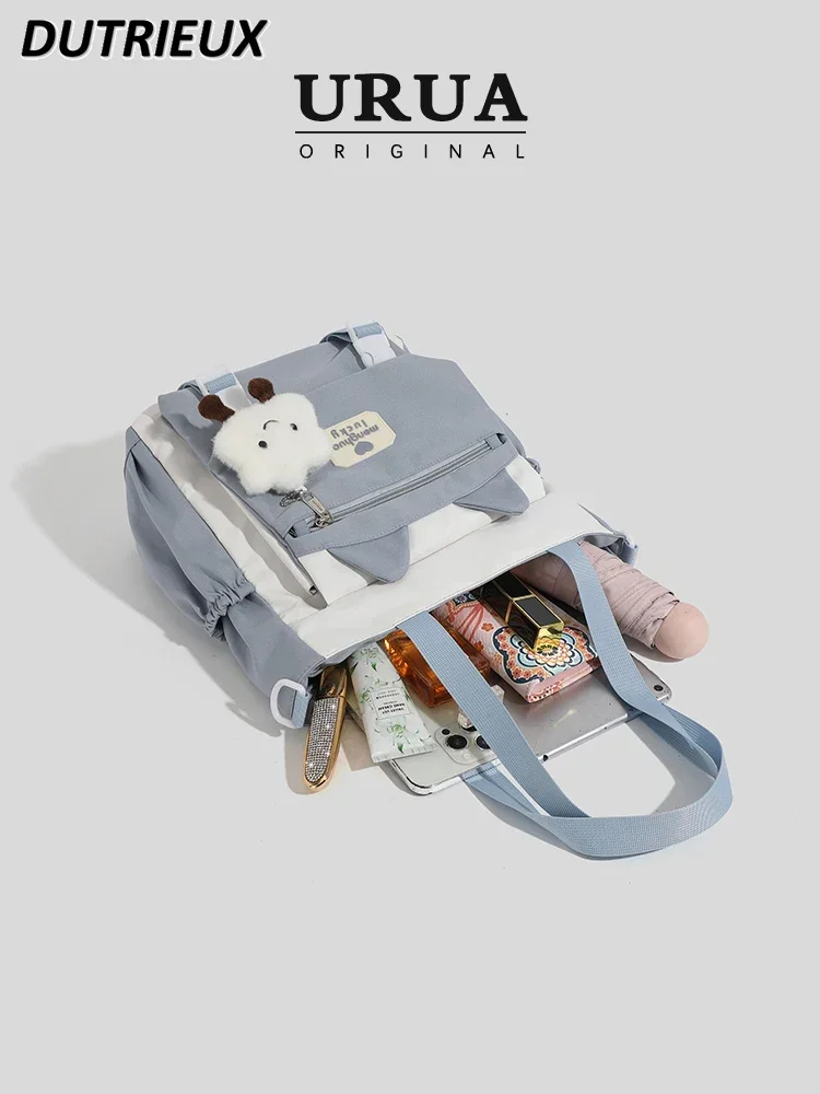 2024 New Canvas Bag Female Fashion Sweet Cute Large Capacity Casual Schoolbag for Student Spring Summer Women's Handbags