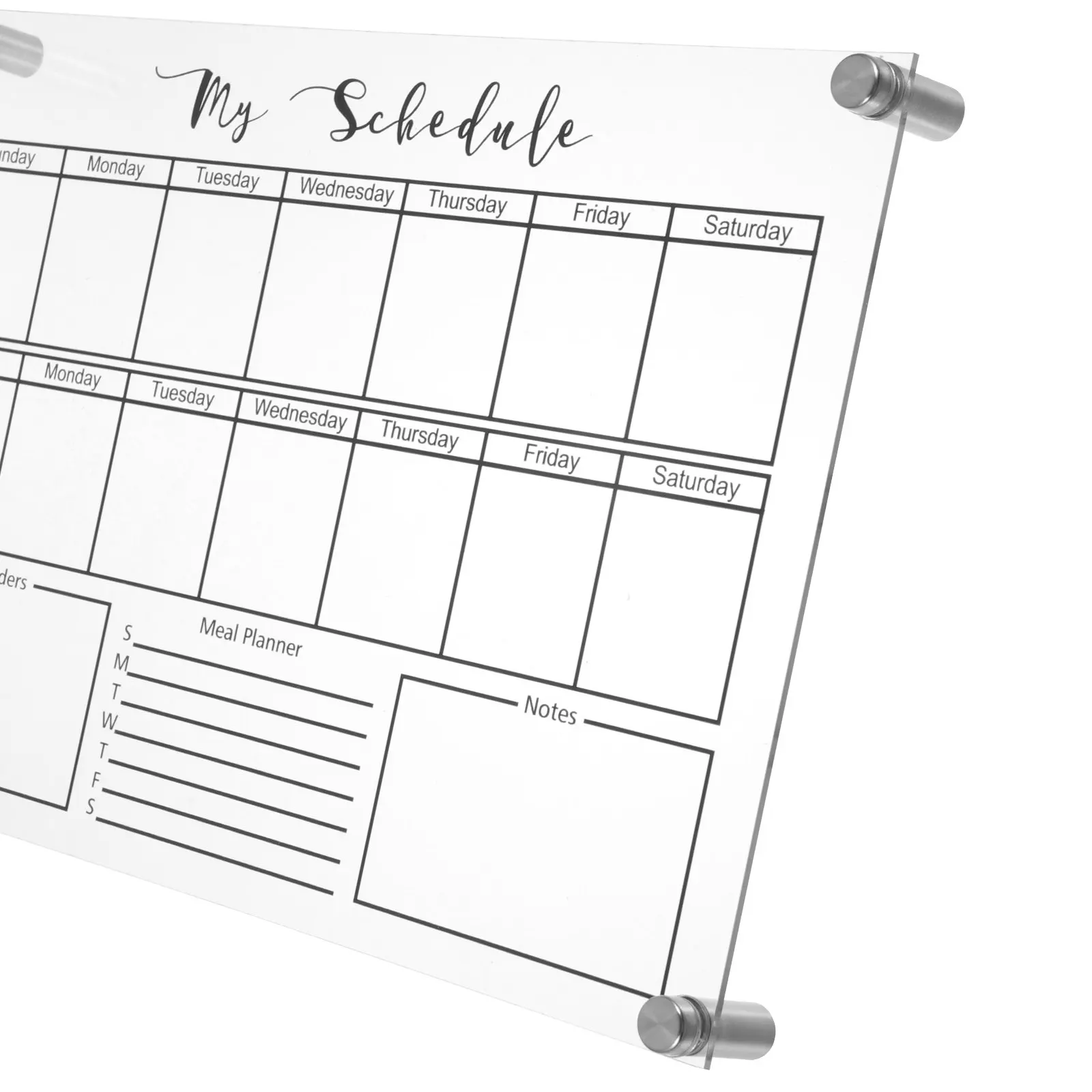 1Set Message Board Small Dry Erase Acrylic Desktop Whiteboard Lightweight Note Board for Home Office School
