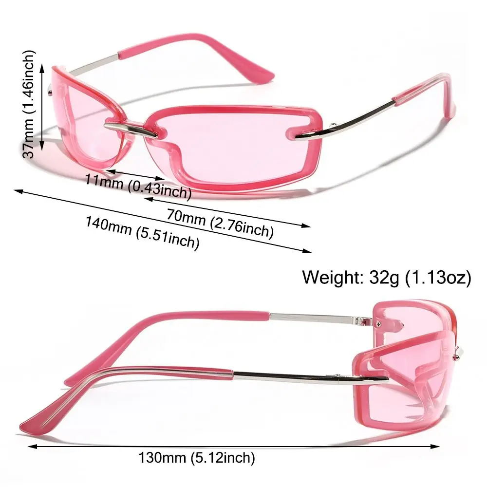 ظلال ملونة Y2K النظارات الشمسية 2000'S Punk النظارات الشمسية نظارات شمسية للجنسين