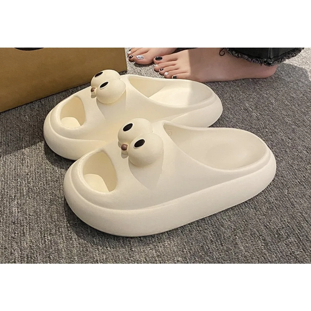 Women Indoor BathSlippers Big Eyes Decor Summer Casual Funny Soft Comfy Platform Beach Slides Non-slip Home Cute Multiple Colors