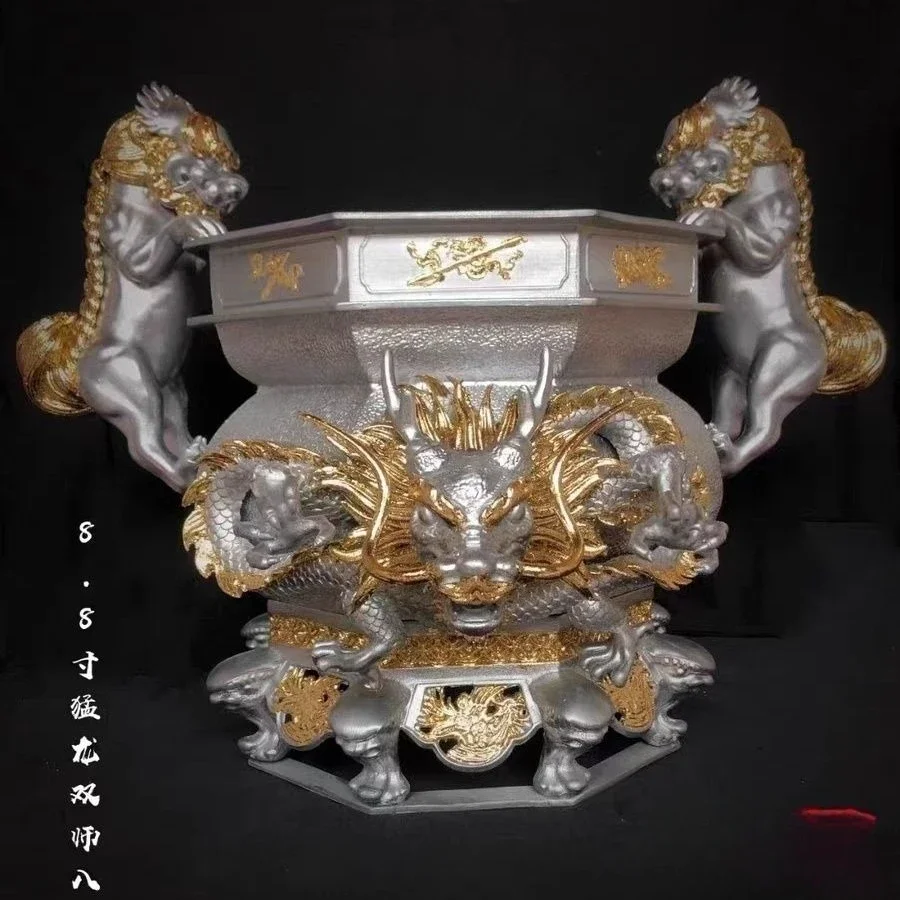 Tin Raptor Double Lion Eight Treasures Incense Burner Tin Incense Burner Five Incense Burner