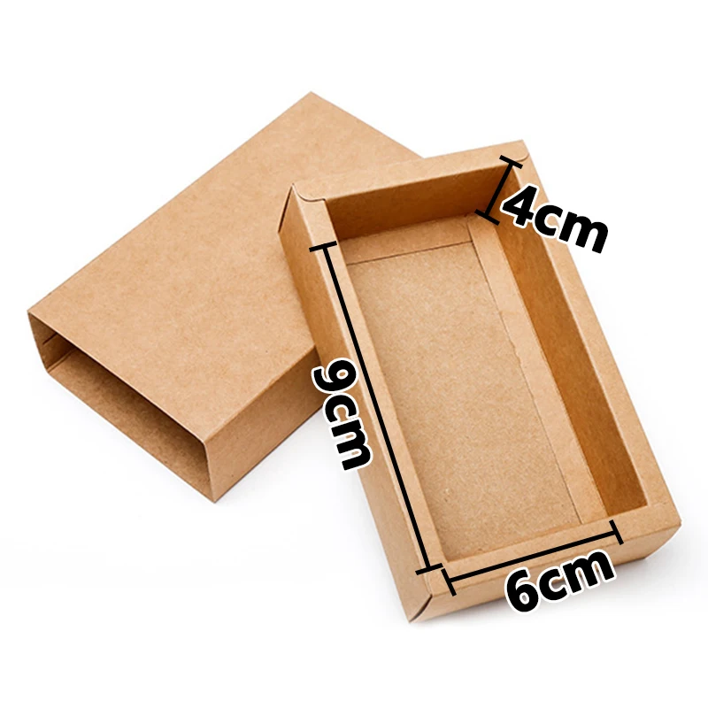 1pc Kraft Paper Packing Box With Transparent PVC Window Delicate Drawer Display Gift Box Wedding Jewelry Boxes