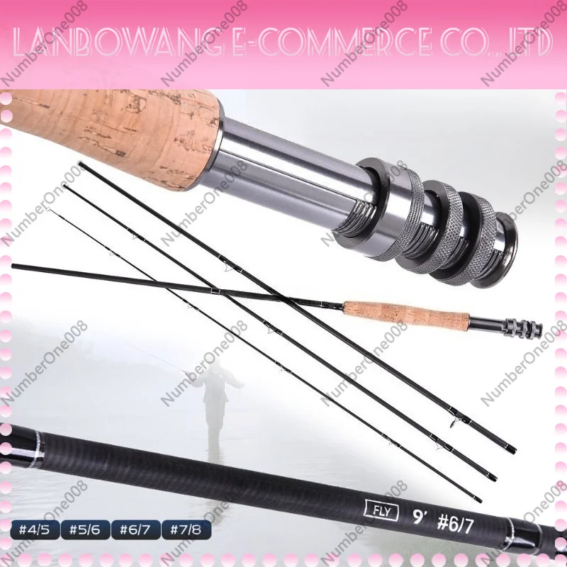 LEO 28010 4 Section 9ft 2.7m Fly Fishing Rod #4/5/6/7/8 Weight Carbon Fly Fishing Rod for Freshwater Fishing