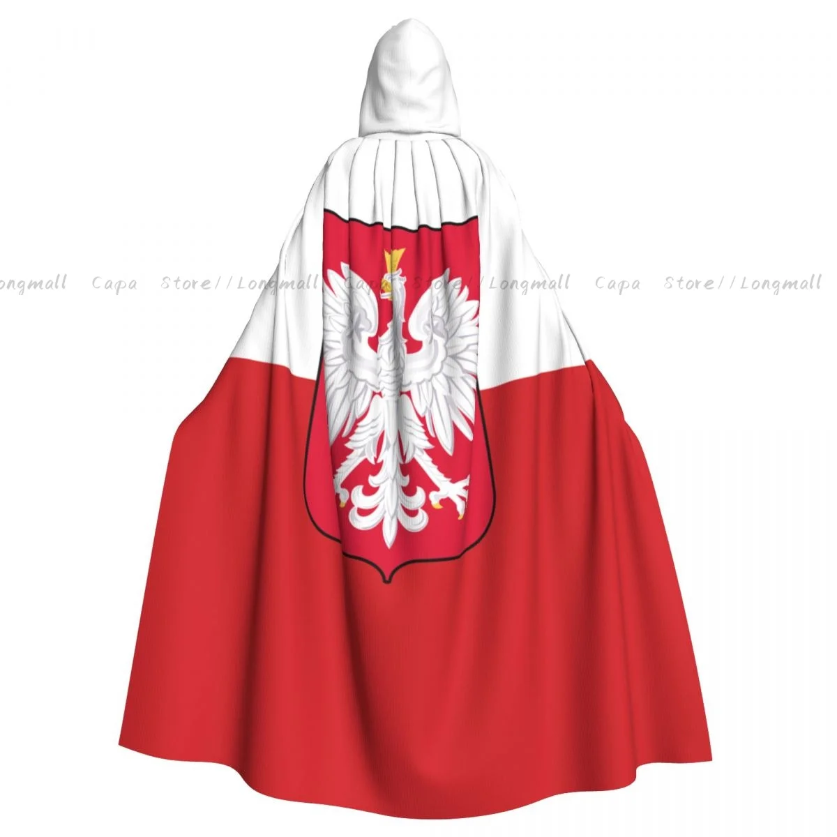 

Poland Flag Hooded Cloak Coat Halloween Cosplay Costume Vampire Devil Wizard Cape Gown Party