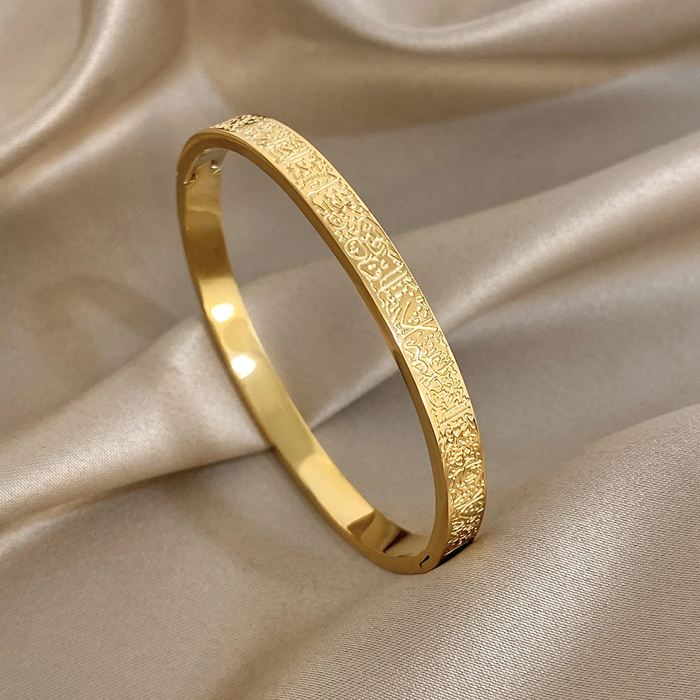 Modisches Edelstahl-Armreif-Armband für Damen und Herren Neuer Schicker Vergoldeter Wasserfester Statement-Schmuck Geschenke