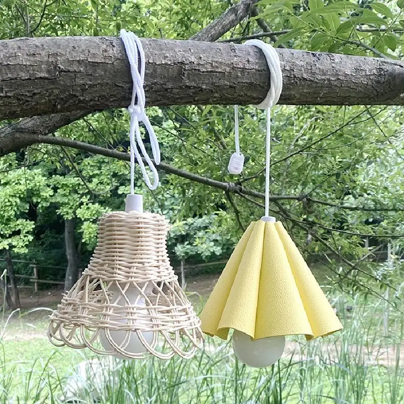 Leather Waterproof Lampshade LED Light Protective Cover Durable Hanging Garden Path Light Replacement PU Sleeve For Camping