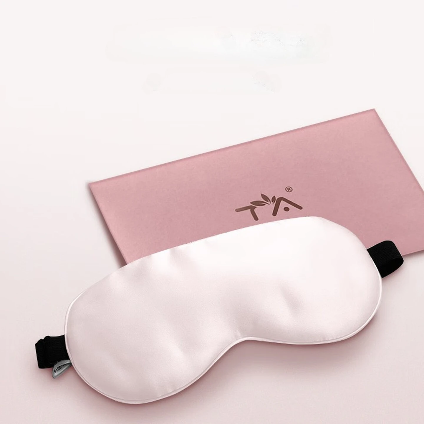 Antifaz de seda transpirable para dormir, para hombres y mujeres, estudiantes, para siesta, viajes, color rosa flor de cerezo, cómodo y elegante.
