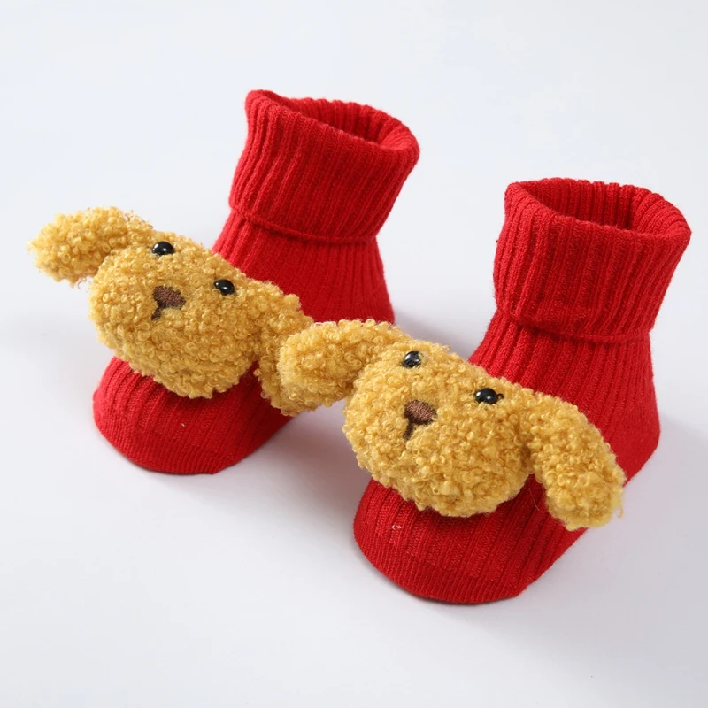 Autumn Winter Baby Girls Boys Socks 0-1 Years Old Floor Socks Thermal Breathable Multi Cotton Cartoon Animal Cute Socks