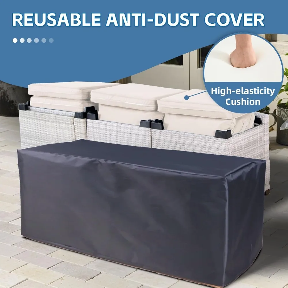 

7 Piece Sectional Sofa Set Outdoor, Rattan Patio Furniture Set, Outdoor Sectional , Rattan Chairs Glass Table Wicker Co