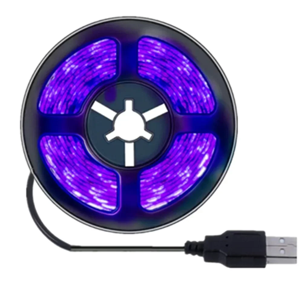 Bande lumineuse LED UV Flexible 5V, 2835 SMD, USB, violet, ultraviolet, pour détecter l'argent, décoration de noël pour la maison, rétro-éclairage TV