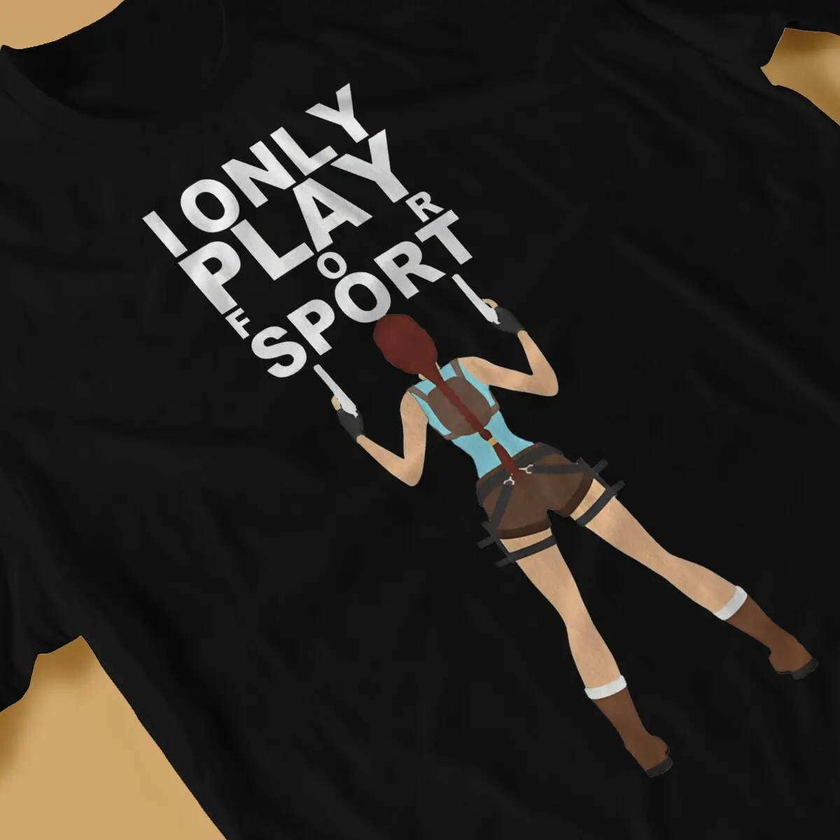 Gra Tomb Raider Lara Croft, gram tylko dla sportowych T-shirtów męskich koszulek letnie ubrania bawełniane z okrągłym dekoltem