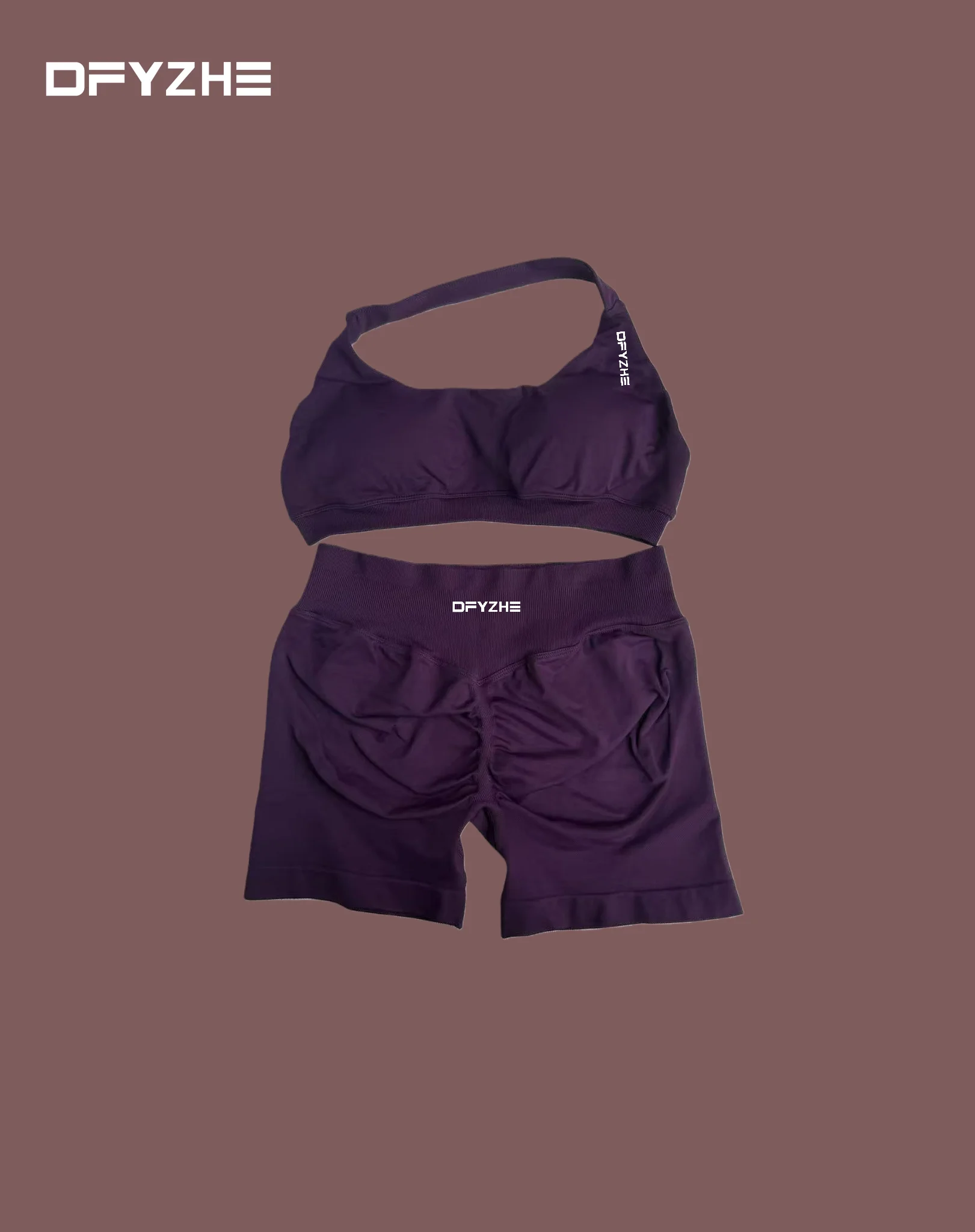 DFYZHE tweedelige set zonder oefeningen voor dames, fitnessbeha, naadloze yogashorts, oefen- en fitnesskledingset, gymleggingset