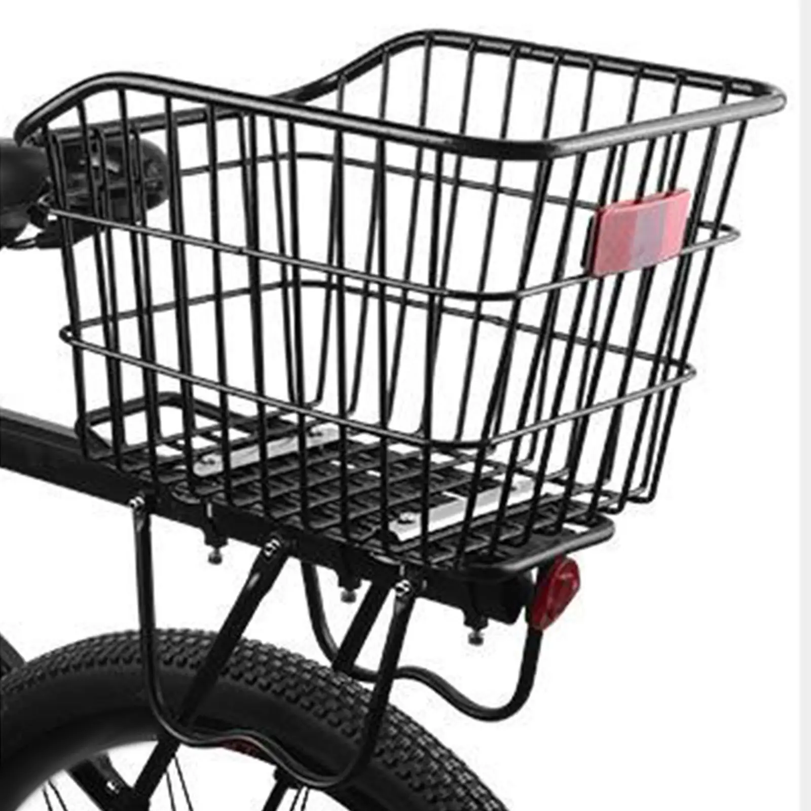 Bike Metal Wire Rear Basket without Cover Large Capacity Weatherproof Durable