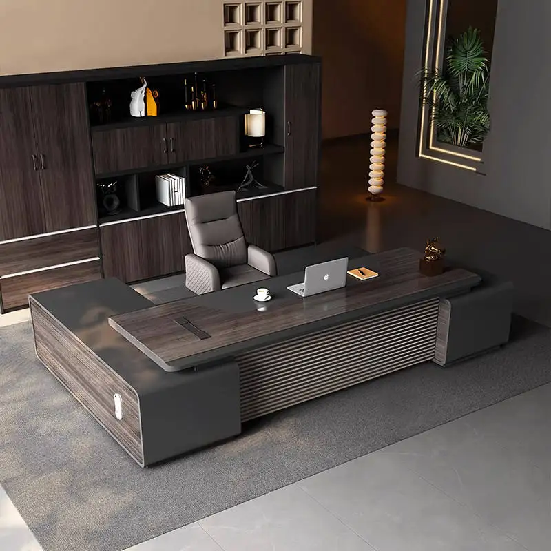 *Luxury Modern L-shaped Executive Desk Stylish Simplicity Modern Work Table Design-Sense Office Desk