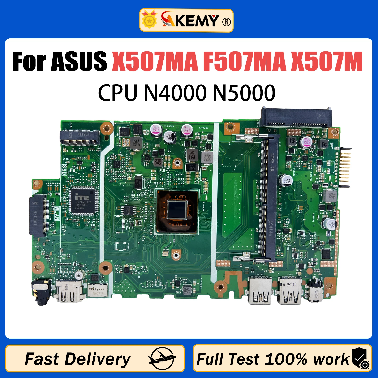 

AKEMY X507MA Laptop Motherboard For ASUS F507MA X507M A507M R507M Mainboard with N4000/N5000 CPU DDR4 100% Working Well