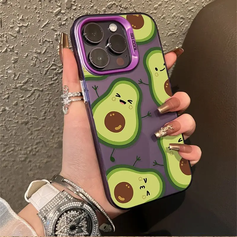 Nuova custodia per telefono Emoji Avocado Little Man per iphone 16 15 14 13 11 12 PRO MAX XR XS 7 8 PLUS iphone11 Gel di silice Anti Drop Shell