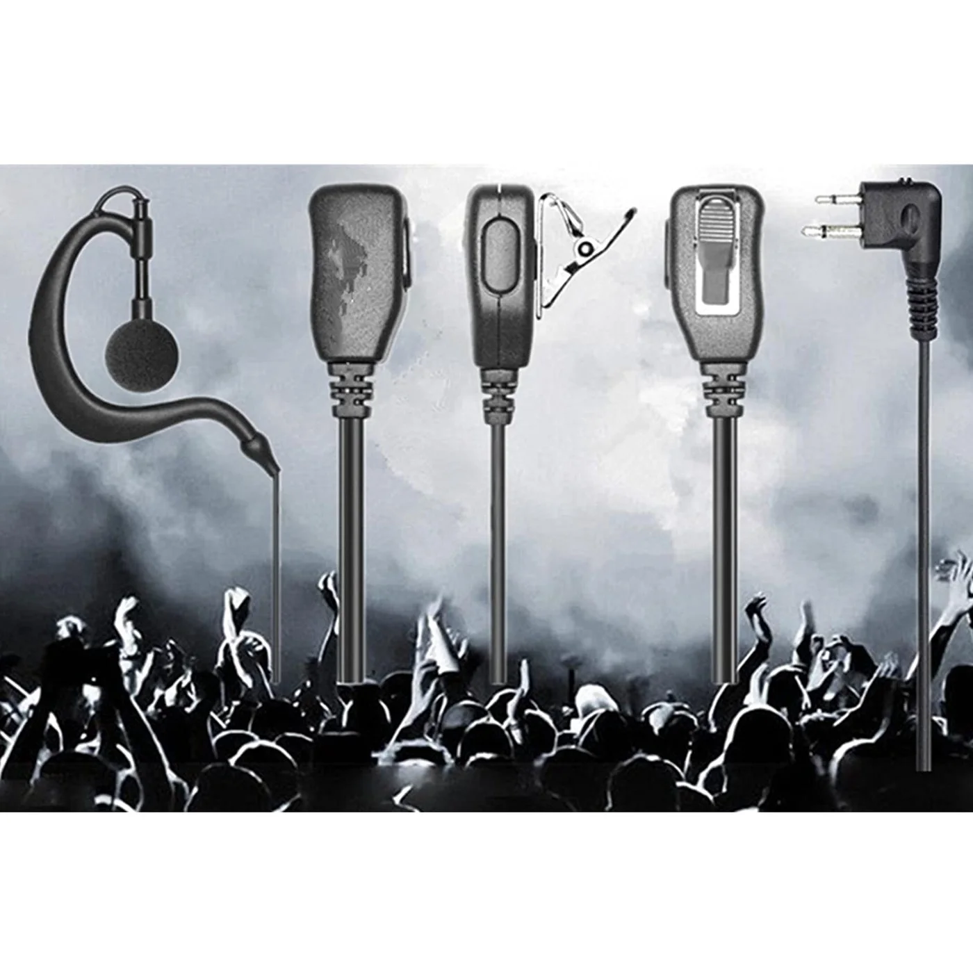 A64I 10 pezzi auricolare a forma di G PTT con microfono per radio bidirezionale CP040 CP200 walkie talkie auricolare