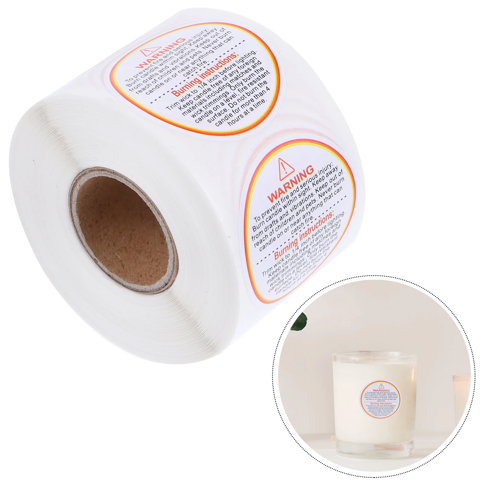 500Pcs Warning Sticker Label Removable Safety Decals Easy Use for Jar Adhesive Warning Decal Sticker